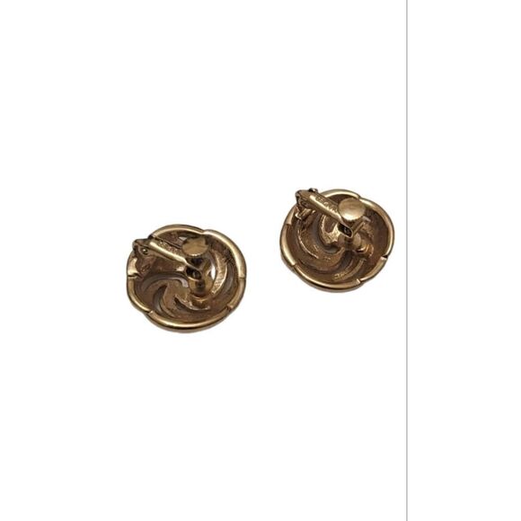 Napier Signed Gold Tone Swirl Screw‎ back Earring Studs Vintage - Picture 2 of 3